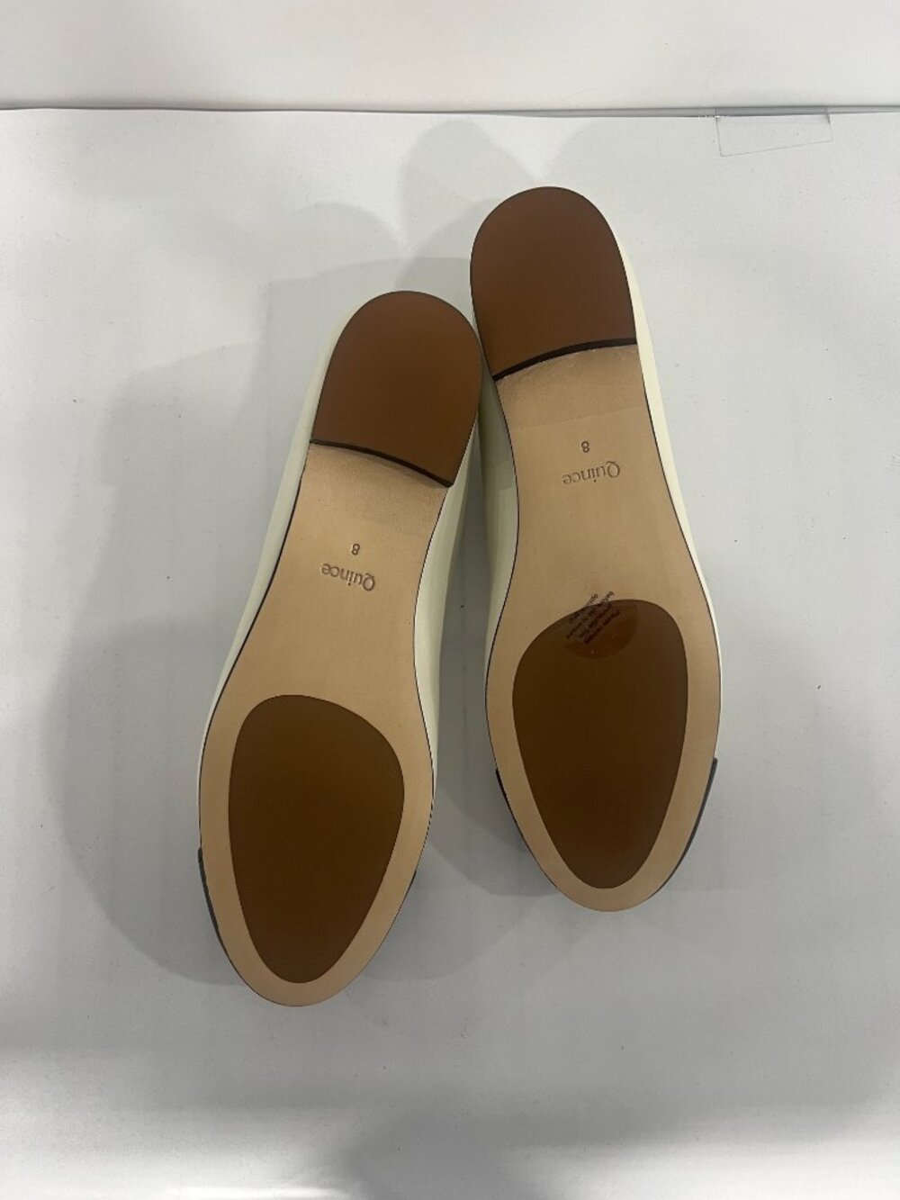 Italian Leather Cap-Toe Ballet Flat - Bone/Black - Picture 4 of 4